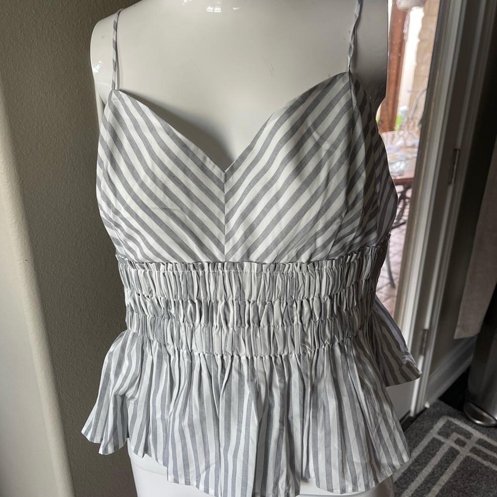 Express Gray Striped Camisole Top
